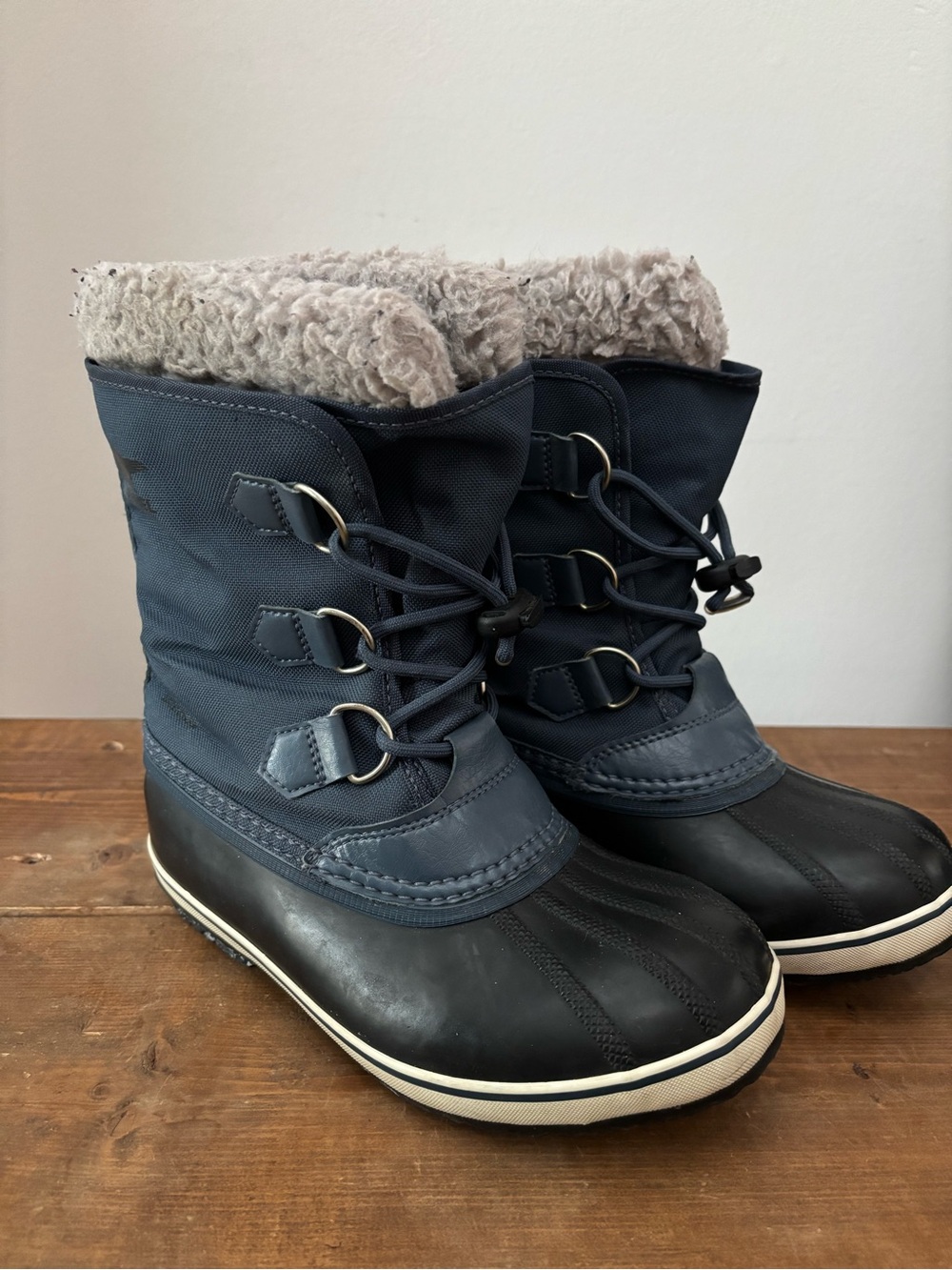 Youth Sorel Yoot Pac Nylon Winter Snow Boots Blue Kids Size 3